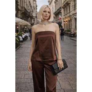 Bellisima Mocha Straplez Bluz - - L - ST00959-14822