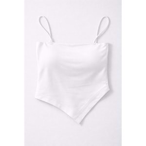 Essential Basic Strap Crop -Kendinden Sütyenli Basic Üst - EKRU - S