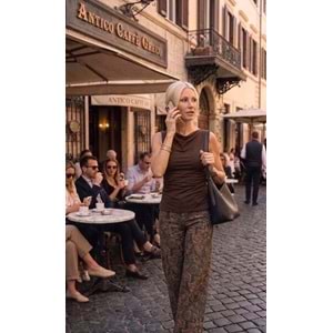 Acı Kahve Kolsuz Yandan Bel Büzgü Detaylı Bluz - Acı Kahve - L