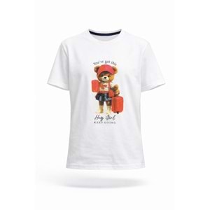 Kız Çocuk Teddy Bear Baskılı Regular T-Shirt - BEYAZ - 10 YAŞ
