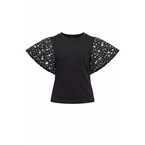 Little Countess Payet Yarasa Kol Body - Bluz - SİYAH - 3-4 YAŞ