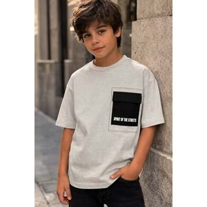 Always Positive ! Sırt Detay Baskılı Erkek Çocuk T-Shirt - GRİ - 5-6 YAŞ