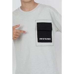 Always Positive ! Sırt Detay Baskılı Erkek Çocuk T-Shirt - GRİ - 5-6 YAŞ