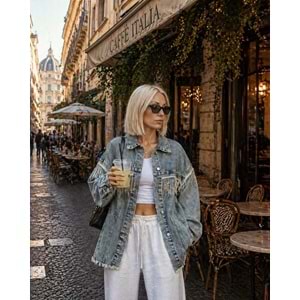 Taş Sarkıt Yıkama Detaylı Denim / Kot Ceket Yeni Sezon