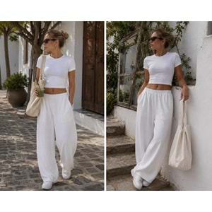 Ibeeka - Kısa Kol Basic Crop T-Shirt %100 Pamuk // Sarı - Beyaz - Siyah - Kırmızı