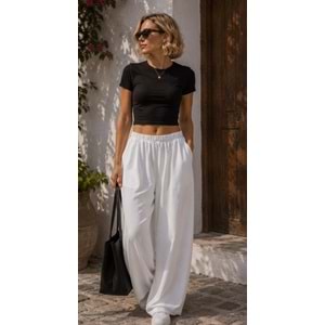 Ibeeka - Kısa Kol Basic Crop T-Shirt %100 Pamuk // Sarı - Beyaz - Siyah - Kırmızı