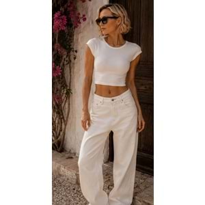 Ibeeka- Kadın Omuz Kol Crop Viskon Bluz Positiano Style