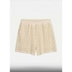Ekru Dantel Detay Bohem Şort/ İç Astarlı Yazlık Bluz Vintage Lace