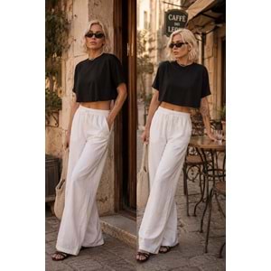 Ibeeka - Yarasa Kol Kesim Geçiş Detaylı Viskon Bluz - T-Shirt