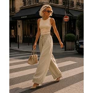 Urban Ease Paça Pile Detaylı Baggy Pantolon Geniş Kesim / Oversize
