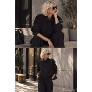 Kadın Giyim Noir Süet Dokulu Bomber Ceket