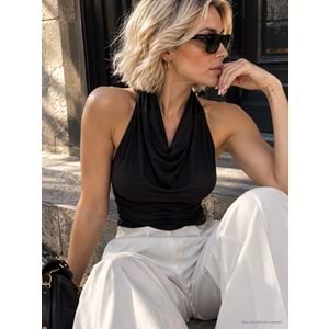 Muse Degaje Yaka - Sırt Dekolteli Çıtçıt Kapama Body