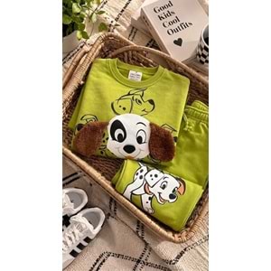 Erkek Çocuk Peluş 3D Kulak Sallantı Detaylı 3 İplik Sevimli Köpek Alt Üst Takım