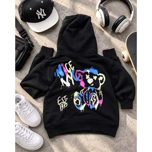 Kız - Erkek Çocuk Kapüşonlu Sırt Baskı Detaylı Sweatshirt - Hoodie
