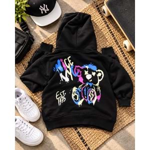 Kız - Erkek Çocuk Kapüşonlu Sırt Baskı Detaylı Sweatshirt - Hoodie