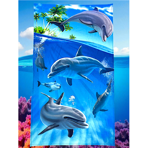 Erkek Çocuk Denizaltı Surfer Desenli Panço Havlu / Kapüşonlu