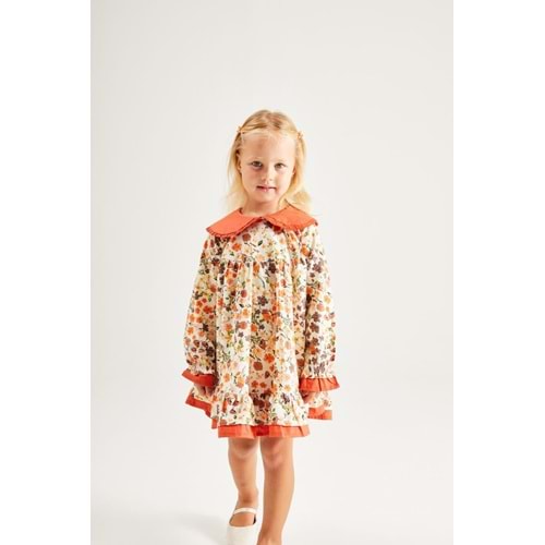 KIZ ÇOCUK RENKLİ FIR FIR ELBİSE - ÇOK RENKLİ - 4-5 YAŞ - ST00222-11679