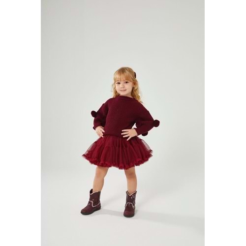 Karnaval Tütü Etekli Alt Üst Takım - BORDO - 7-8 YAŞ - ST00286-BORDO-7-8 YAŞ