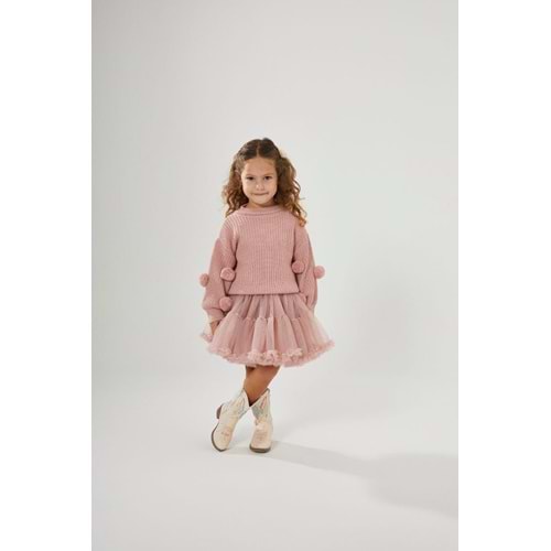Karnaval Tütü Etekli Alt Üst Takım - PASTEL PEMBE - 7-8 YAŞ - ST00286-PASTEL PEMBE-7-8 YAŞ