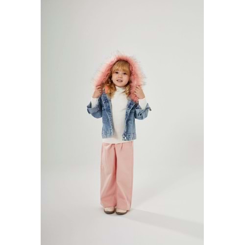 Çıkarılabilir Peluş Kürk Detaylı Kot Ceket - BLUE JEAN - 7-8 YAŞ - ST00298-BLUE JEAN-7-8 YAŞ