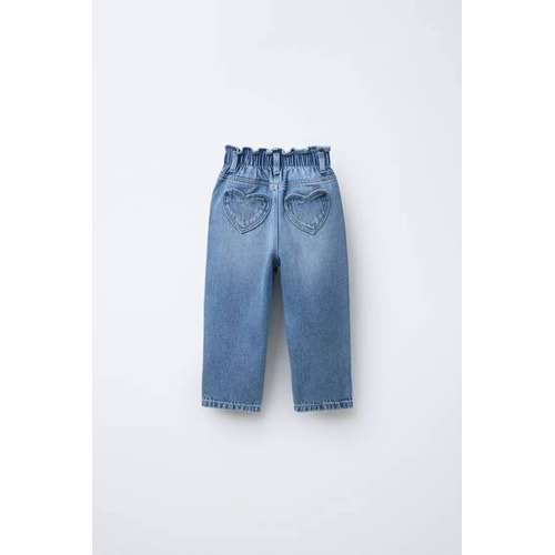 Kalp Cep Detaylı Kot Pantolon - BLUE JEAN - 5-6 YAŞ - ST00304-BLUE JEAN-5-6 YAŞ