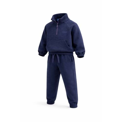 Lacivert Renk Dik Yaka Pike Alt Üst Takım - LACİVERT - 2-3 YAŞ - ST00318-LACİVERT-2-3 YAŞ