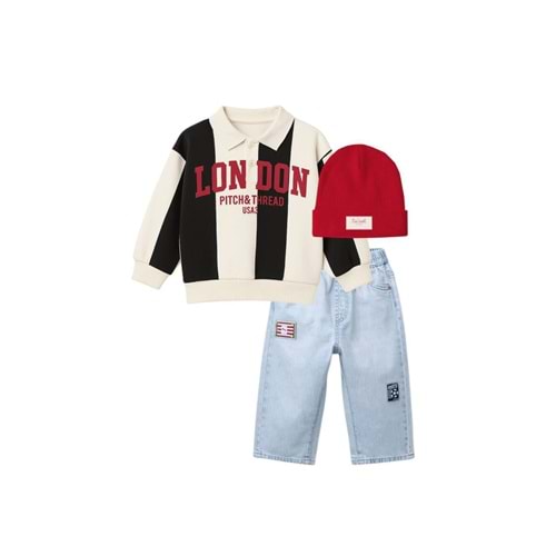 LONDON Çizgili Sweat - KİREMİT - 2-3 YAŞ - ST00323-KİREMİT-2-3 YAŞ
