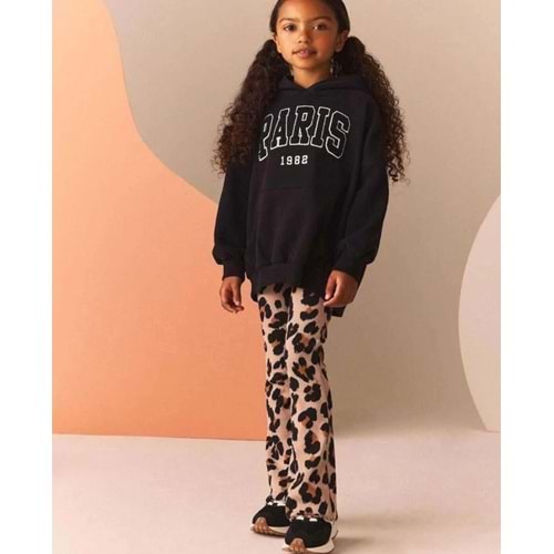 Paris ! Siyah Sweat Leopar Alt Üst Takım - DESENLİ - 2-3 YAŞ - ST00360-DESENLİ-2-3 YAŞ