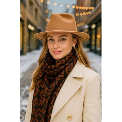 Açık Kahve Panama Kovboy Şapka