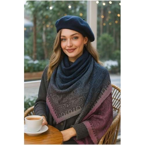 Etro Desenli Pembe Renk Geçişli Yumuşak Dokulu Şal