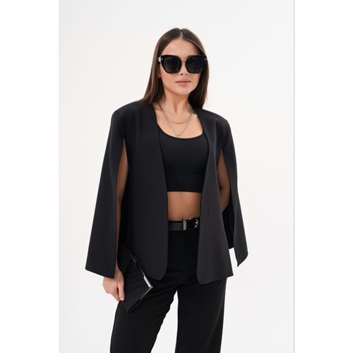 Pelerin Ceket Siyah Renk - SİYAH - 36 - ST00505-SİYAH-36