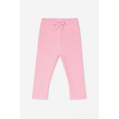 Kız Çocuk Pembe Renk Fitil Kadife Tayt