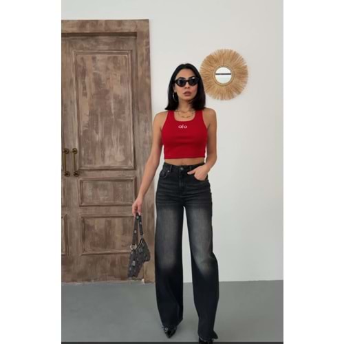 Taşlamalı Siyah Renk Kot Pantolon - SİYAH - 34 - ST00587-SİYAH-34