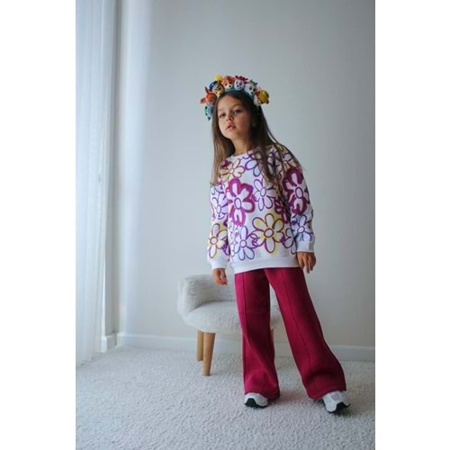 Kız Çocuk Şardonlu Çok Renk Çiçek Desenli Alt Üst Takım - ÇOK RENKLİ - 3-4 YAŞ - ST00652-ÇOK RENKLİ-3-4 YAŞ