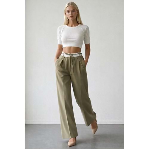 Street Couture Antrasit - Haki - Siyah Palazzo Pantolon