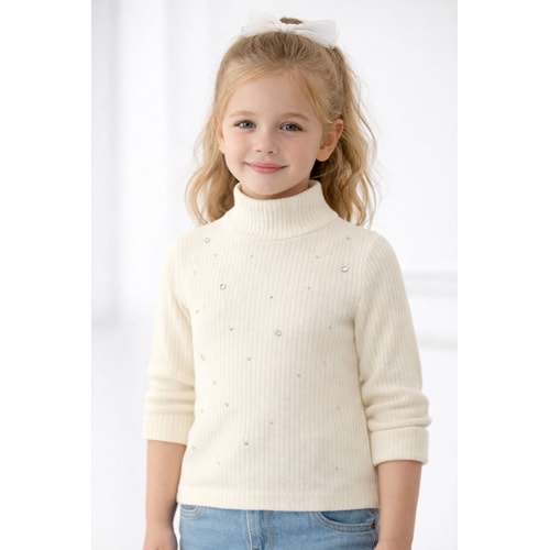 Kız Çocuk Yarım Balıkçı Baharlık Kaşkorse Bluz Zımba Detay