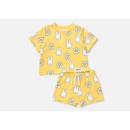 Kız Çocuk Sunny Mood Summer Bunny Set Tavşan - Papatya Desen - SARI - 2-3 YAŞ