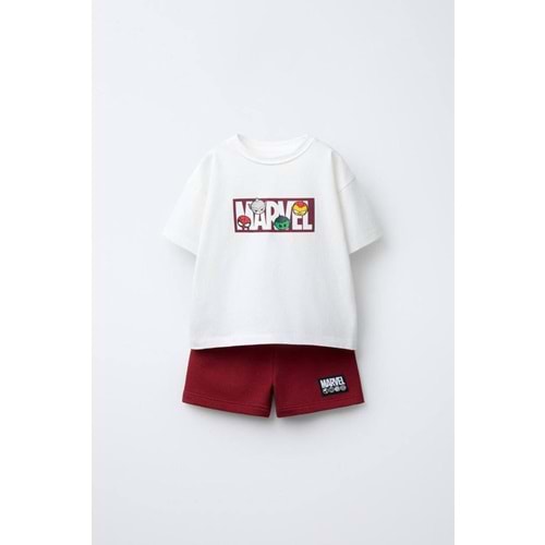 Erkek Çocuk Alt Üst Takım Baskı Desen - BORDO - 2-3 YAŞ