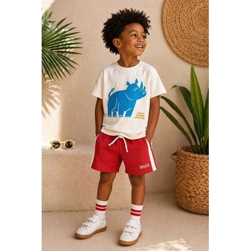 Wild Rhino Savanna Yazlık Alt Üst Takım Yeni Sezon - KIRMIZI - 2-3 YAŞ