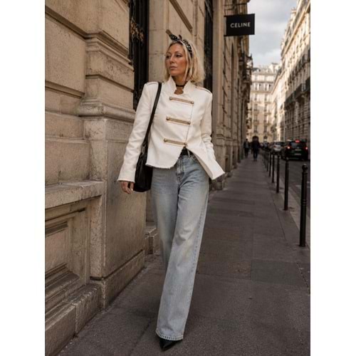 Luxury Couture Gold Detaylı Blazer Ceket