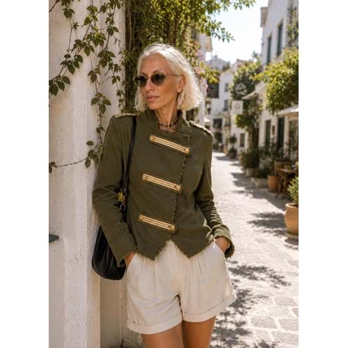 Luxury Couture Gold Detaylı Blazer Ceket