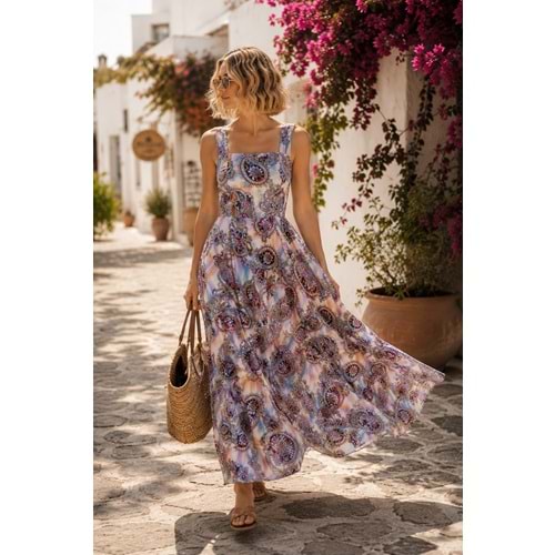 Erenata Dream Maxi Boy Paisley Desenli Elbise