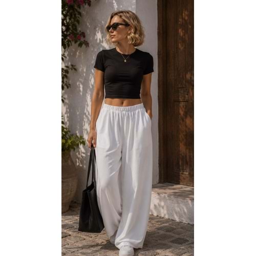 Ibeeka - Kısa Kol Basic Crop T-Shirt %100 Pamuk // Sarı - Beyaz - Siyah - Kırmızı