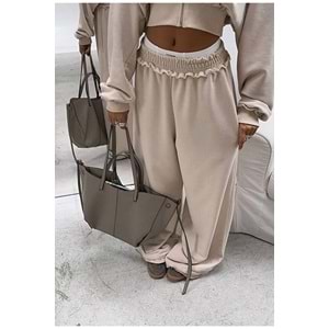 Kadın Yeni Sezon Vizon Renk Fermuar Kapama Eşofman Takımı 2 Parça