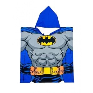 Erkek Çocuk Plaj Banyo Panço Havlu / Bornoz Plaj Batman - Spiderman Dijital Baskılı