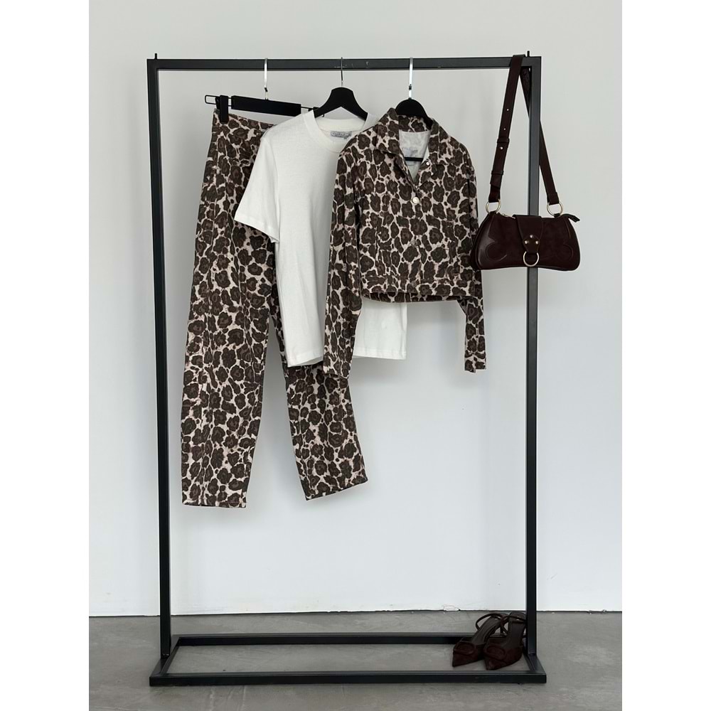 Dama Desen Takım Ceket - Pantolon - ÇOK RENKLİ - L - ST00084-ÇOK RENKLİ-L