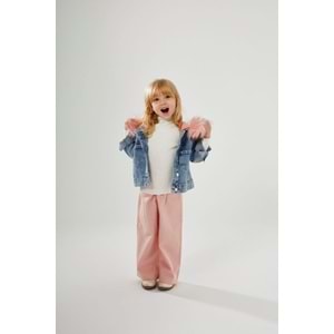 Çıkarılabilir Peluş Kürk Detaylı Kot Ceket