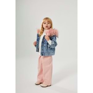 Çıkarılabilir Peluş Kürk Detaylı Kot Ceket