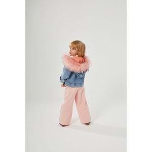 Çıkarılabilir Peluş Kürk Detaylı Kot Ceket