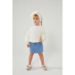 Açık Kot Mavi Lastikli Bel Mini Kot Etek - BEBE MAVİ - 2-3 YAŞ - ST00302-BEBE MAVİ-2-3 YAŞ